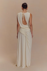Oria Chiffon Maxi Dress - Ivory